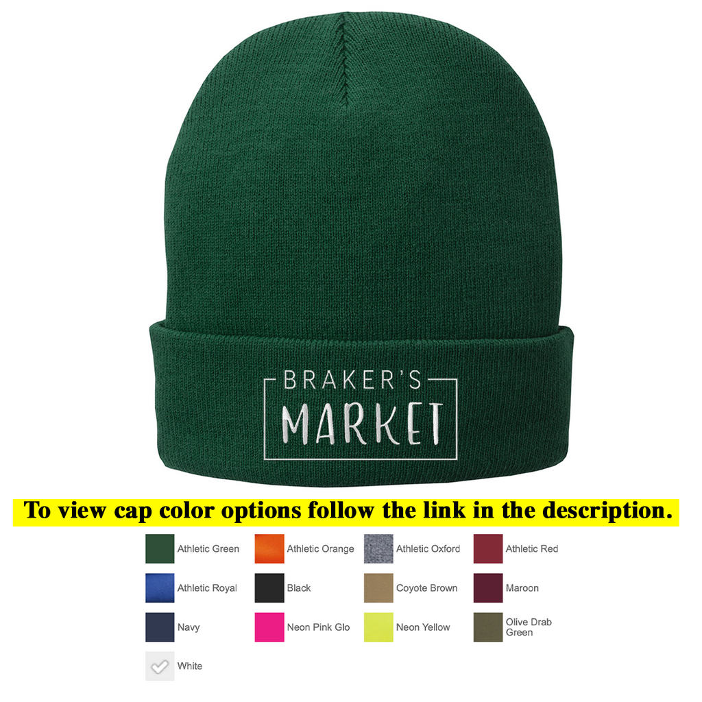 BCBM - Braker's Market Fleece-Lined Knit Cap