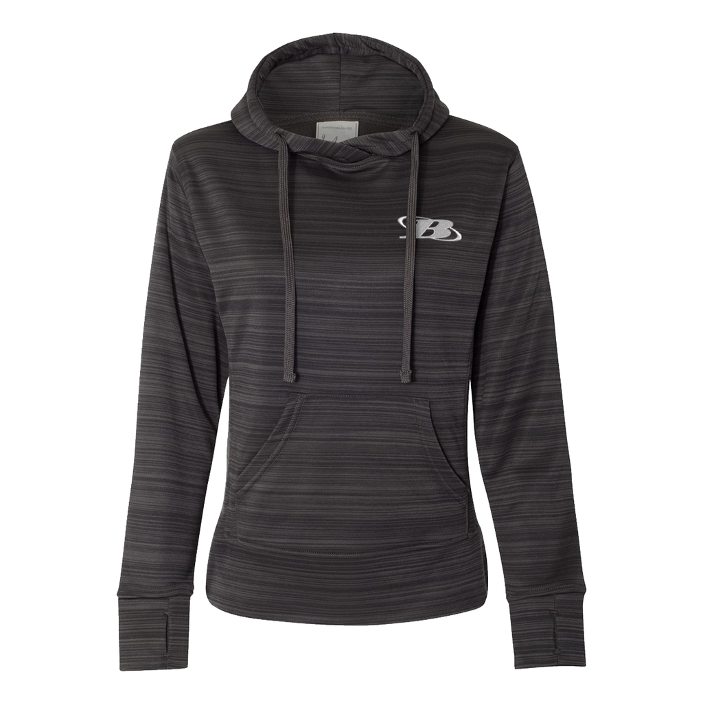 BB - Blunier Builders - EMB - Ladies Striped Fleece Hooded Pullover