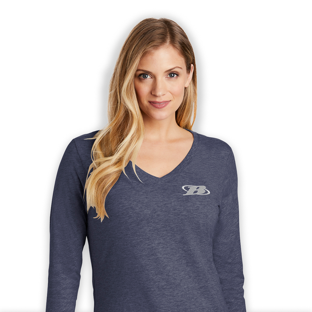 BB - Blunier Builders - EMB - Ladies Long Sleeve V-Neck tee