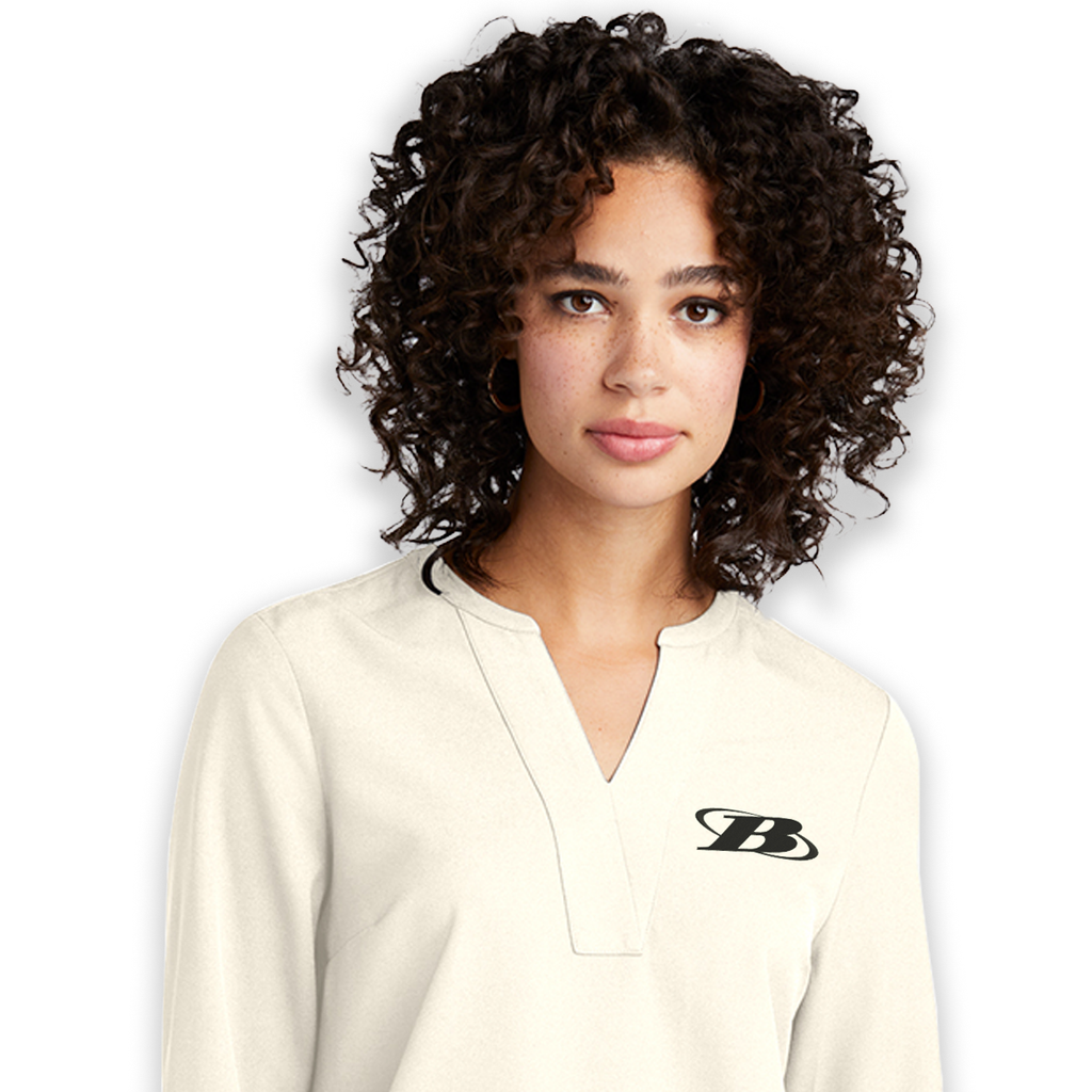 BB - Blunier Builders - EMB - Stretch Crepe 3/4 Sleeve Blouse