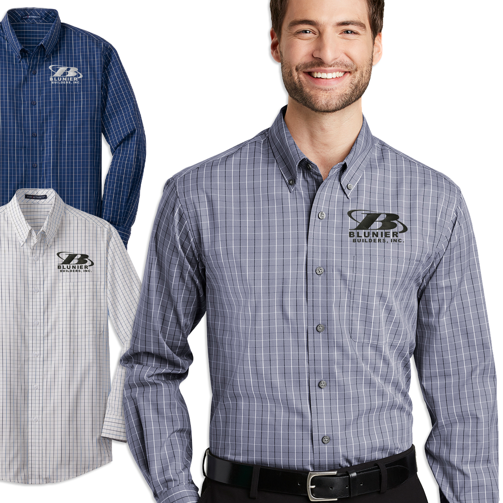 BB - Blunier Builders Tattersall Easy Care Shirt