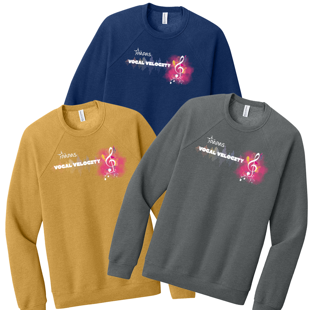 PAPAS - Peoria Area Performance Arts School - Vocal Velocity - Sponge Fleece Crewneck Sweatshirt