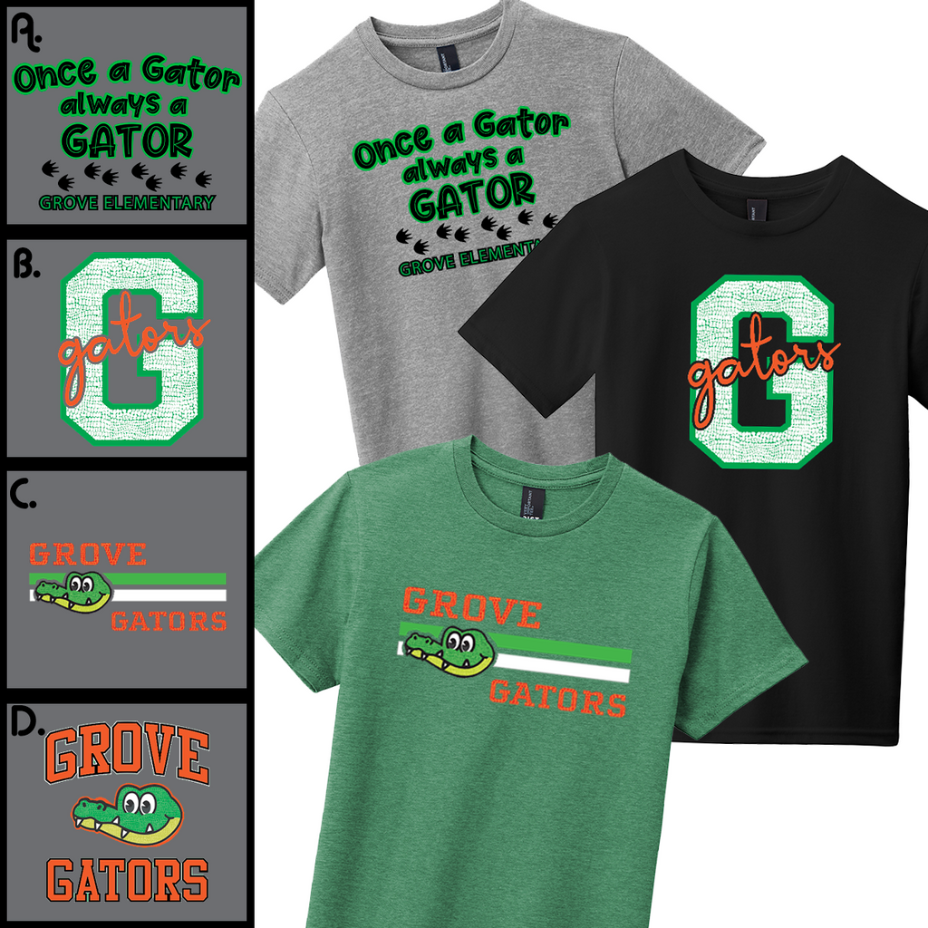 GGE26 - Grove Gators Elementary - Cotton Short Sleeve Tee