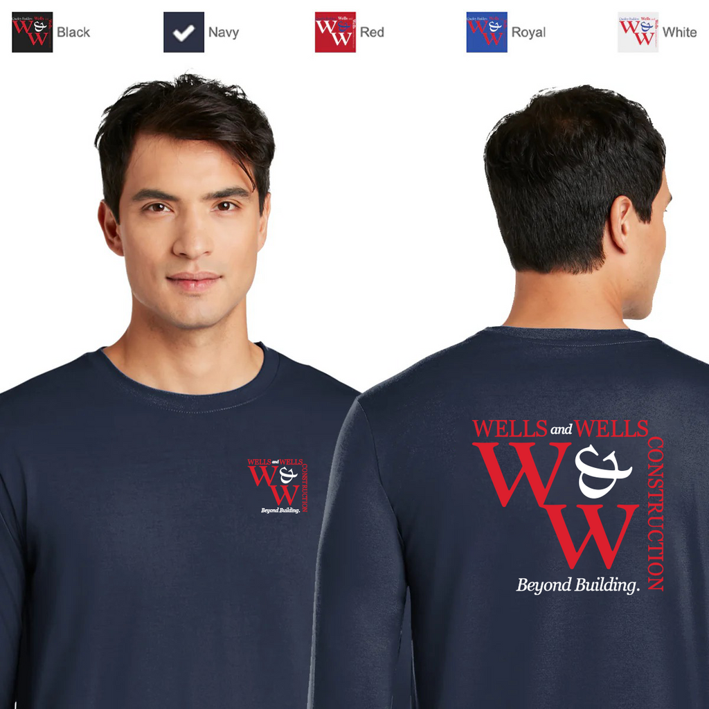 WWC22 - Wells & Wells Construction - Gildan Performance Long Sleeve Tee