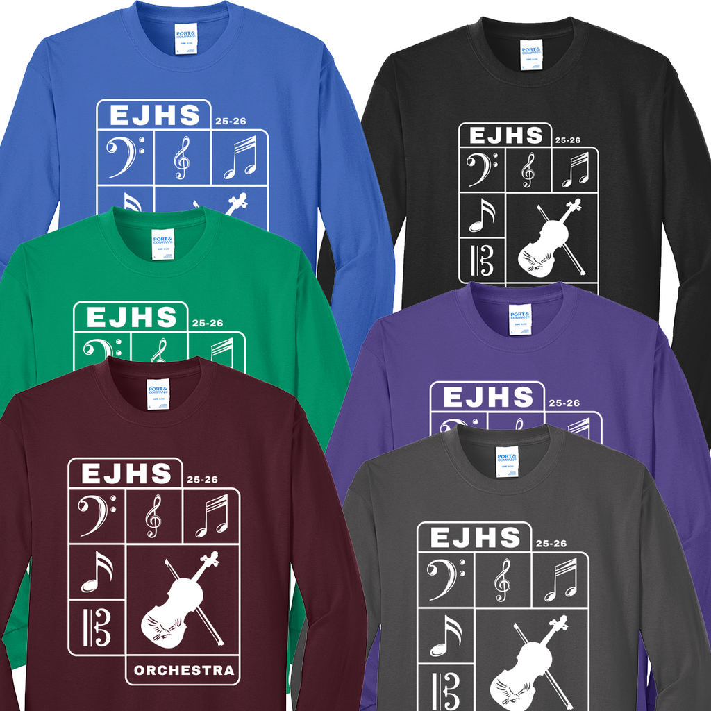EJHO25 - Evans Jr. High Orchestra - Long Sleeve Cotton Poly Blend Tee