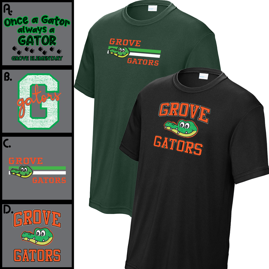 GGE26 - Grove Gators Elementary - Wicking Short Sleeve Tee