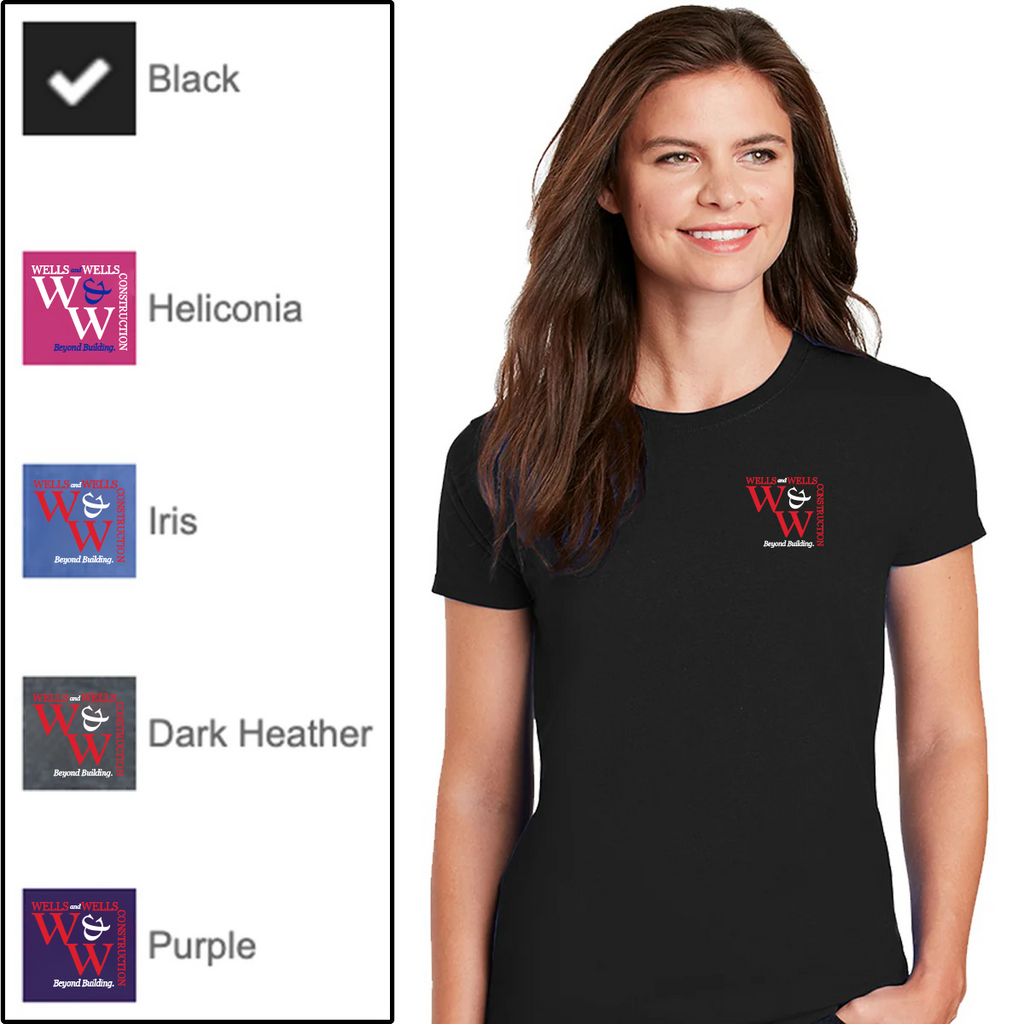 WWC22 - Wells & Wells Ladies - Ladies 100% Cotton Tee