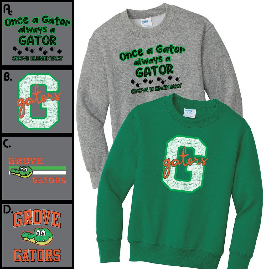 GGE26 - Grove Gators Elementary - Fleece Crewneck Sweatshirt
