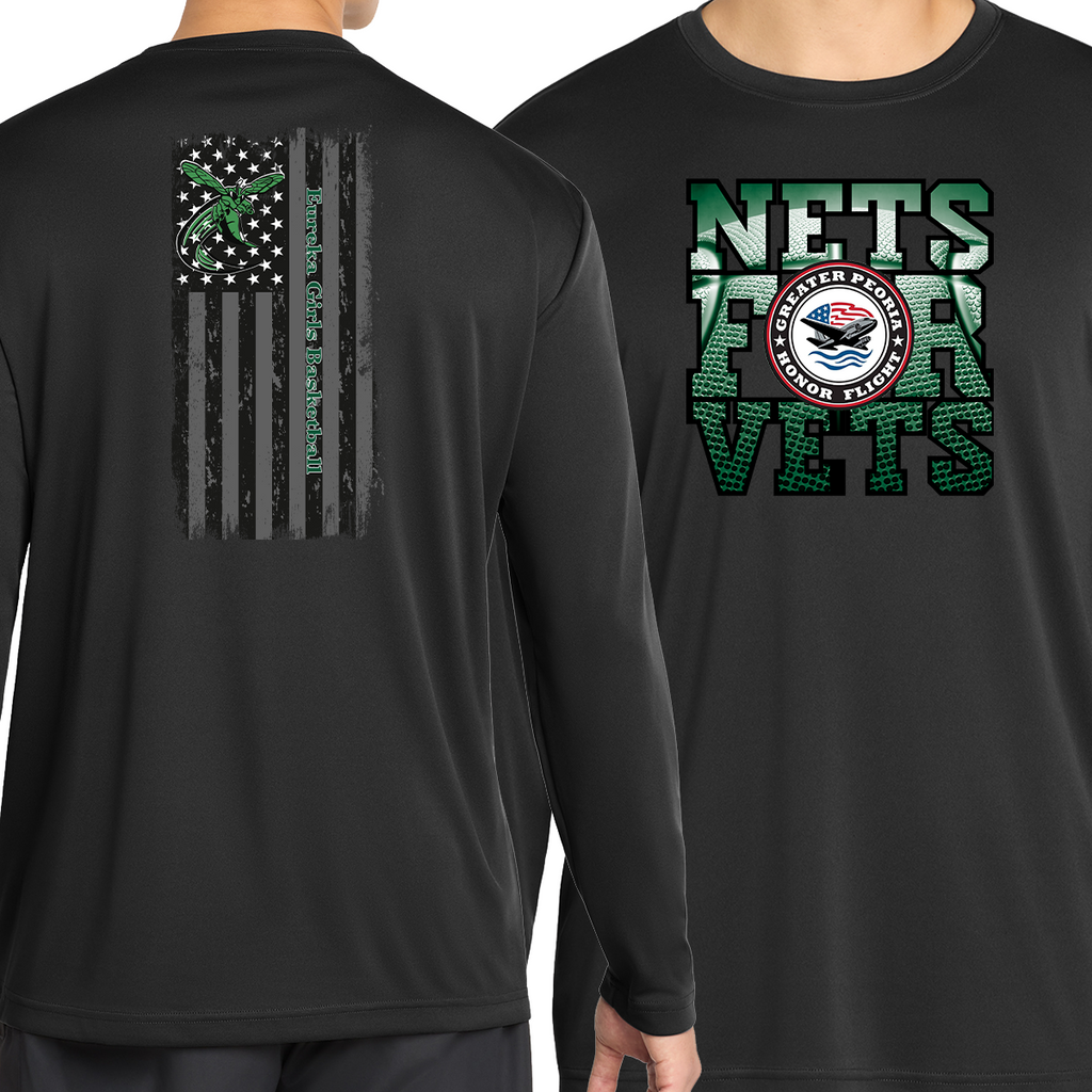NFV25 - Nets for Vets - Long Sleeve Wicking Tee - Eureka Design