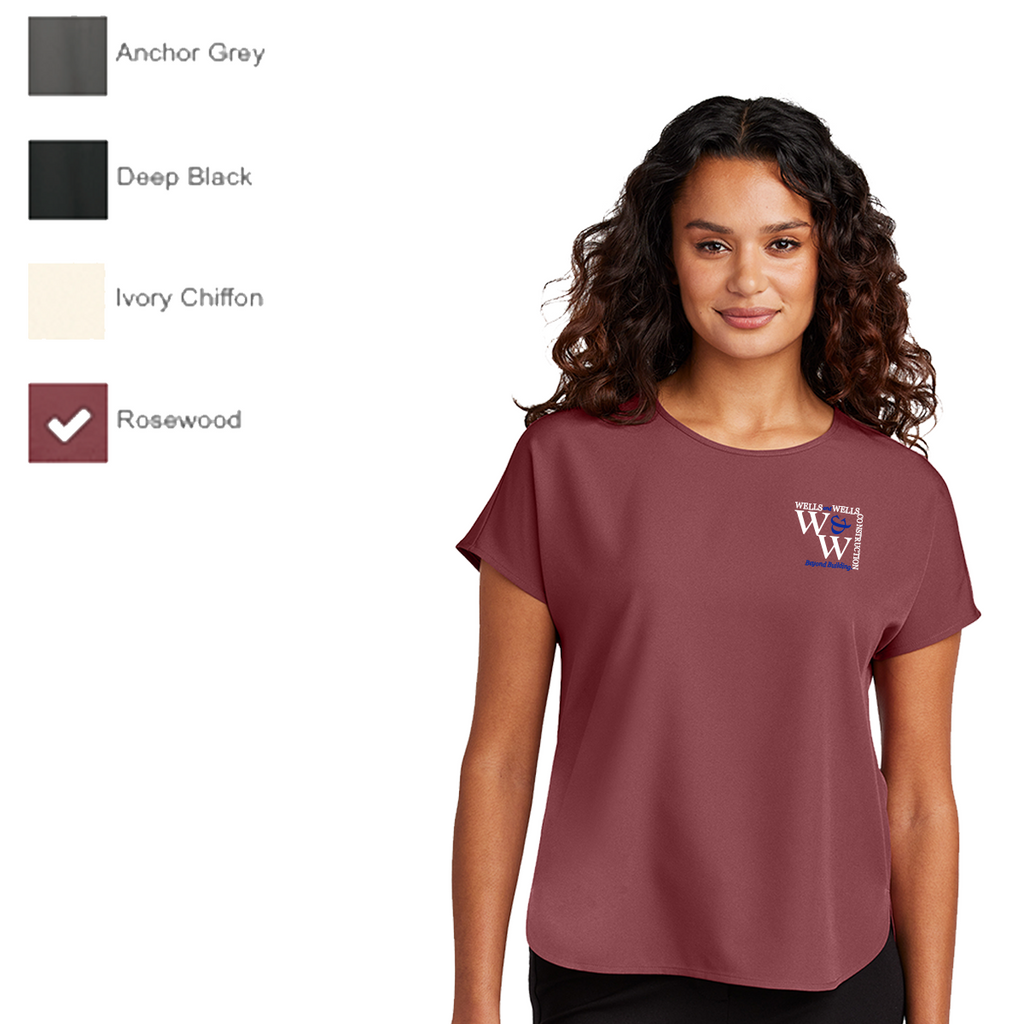WWC25 -  Wells & Wells Construction - Women's Stretch Crepe Crew