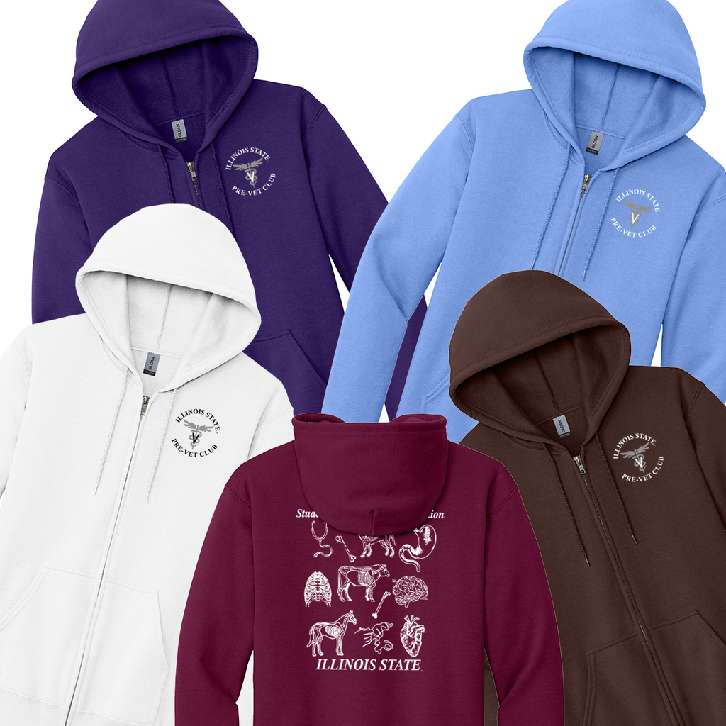 ISUAG25 - SPVA - Hooded Zip Sweatshirt - "Pre-Vet Club Logo"