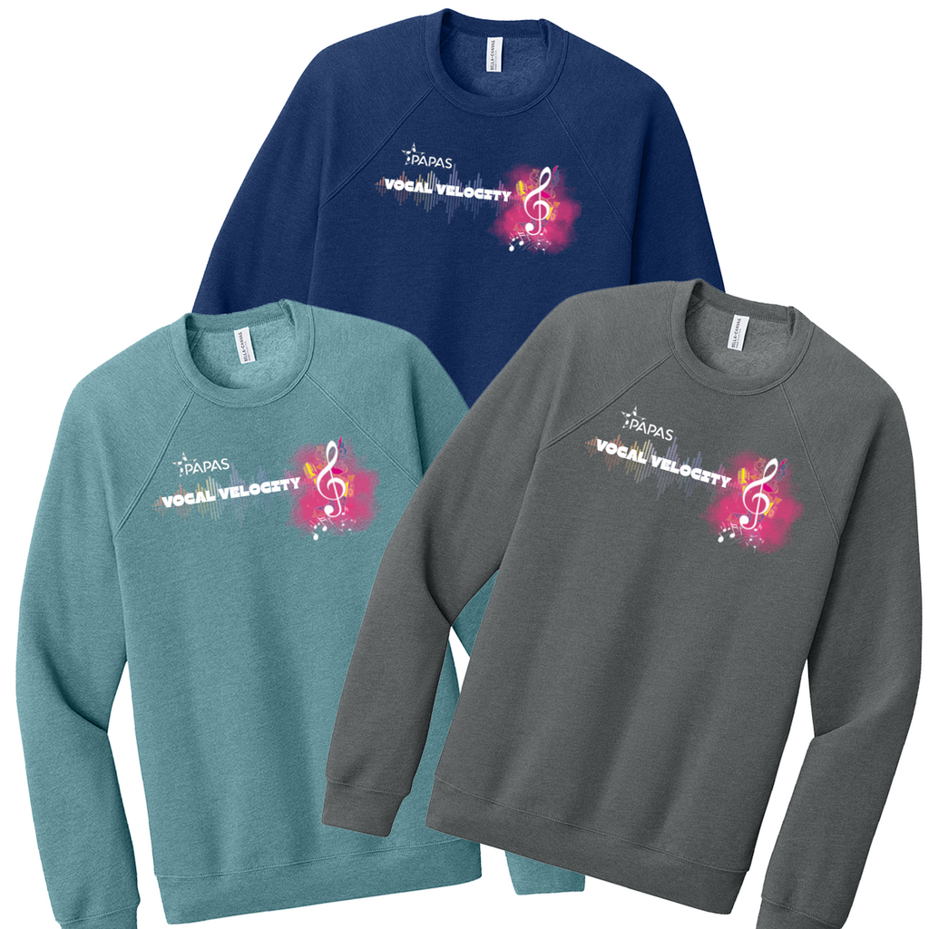 PAPAS - Peoria Area Performance Arts School - Vocal Velocity - Sponge Fleece Crewneck Sweatshirt