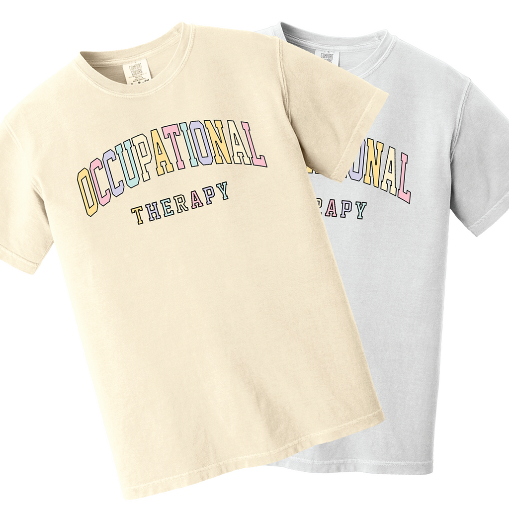 ICCOT24 - ICC Occupational Therapy - Multi-Colored Block Letter Print - T-Shirt