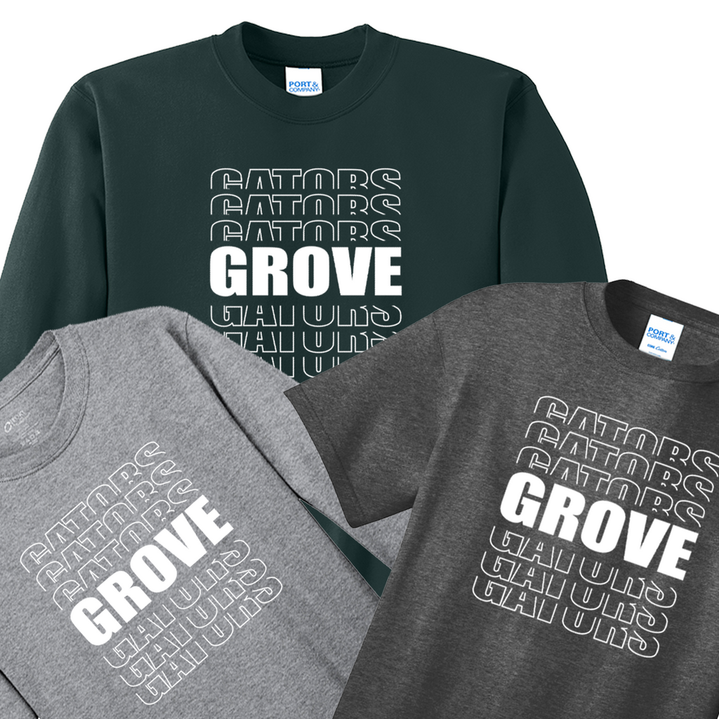 GVGTR24 - Grove Gators Elementary - "Stacked Text" Print Lineup