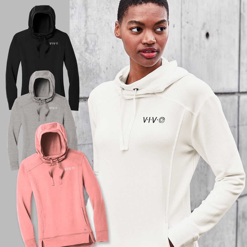 JC Screen Printing Vivo Vivo Apparel Ladies Luuma Pullover Fleece Hoodie Petrol Grey Heather 2XL