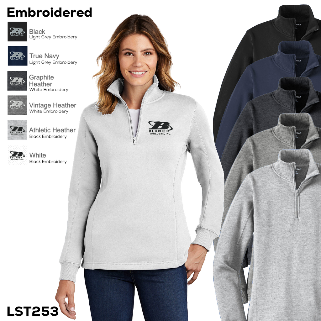 BBR - Blunier Builders - EMB - Women's 1/4 Zip Sweatshirt