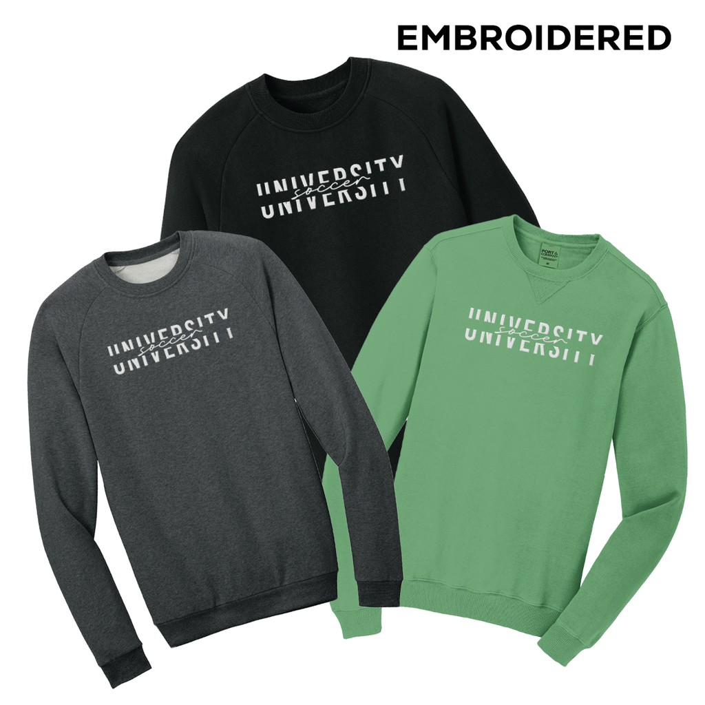 UHS25 - U-High Soccer - EMB - Crewneck Sweatshirt - Split Design