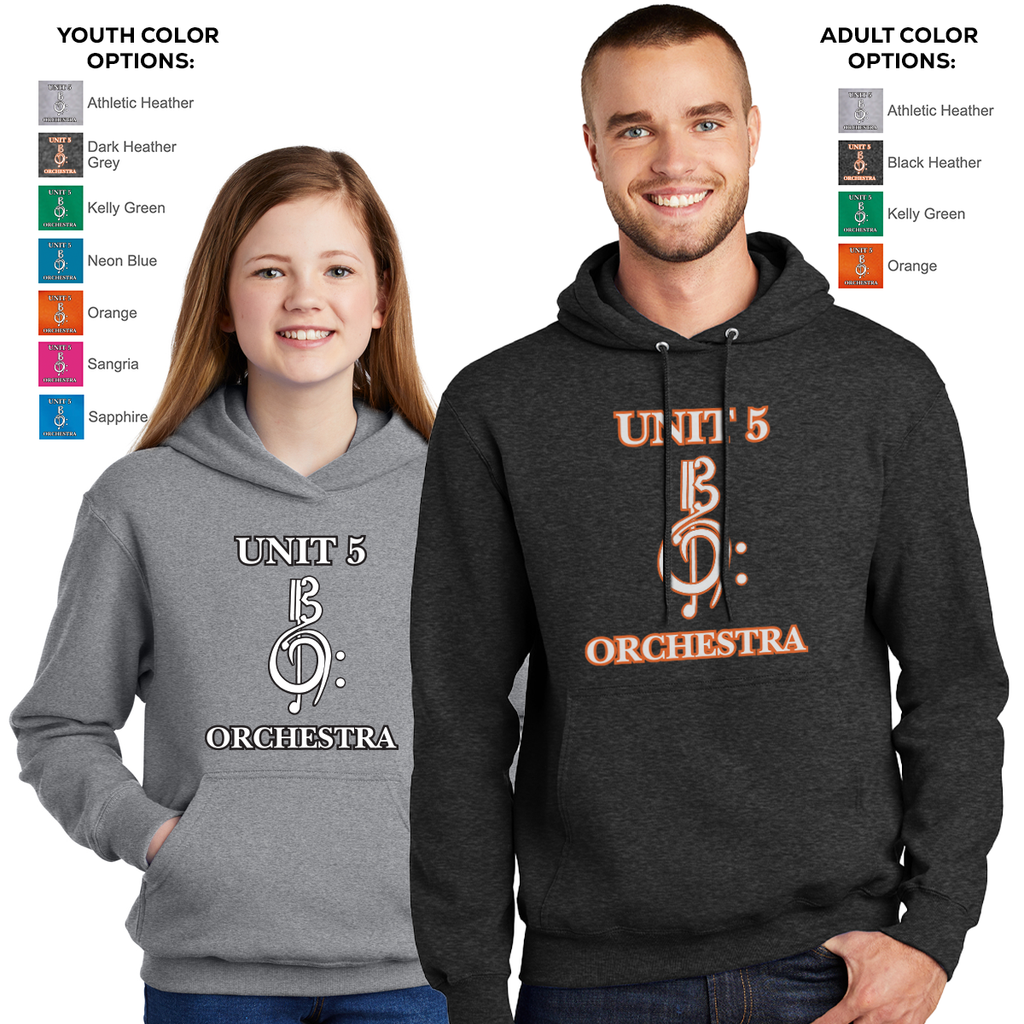 UN5 - Unit 5 Orchestra Spirit Wear - Fleece Pullover Hoodie