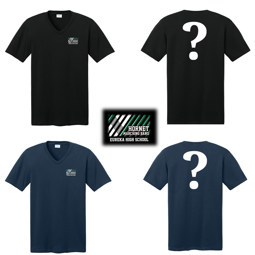 EHSMB25 - Eureka High School Marching Band - Core Blend V-Neck Tee - Uniform Logo W/ Show Print