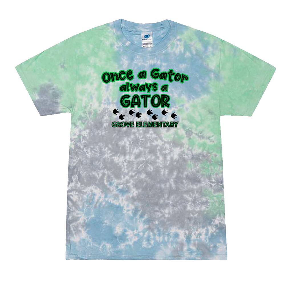 GGE26 - Grove Gators Elementary - Short Sleeve Tie-Dyed Tee
