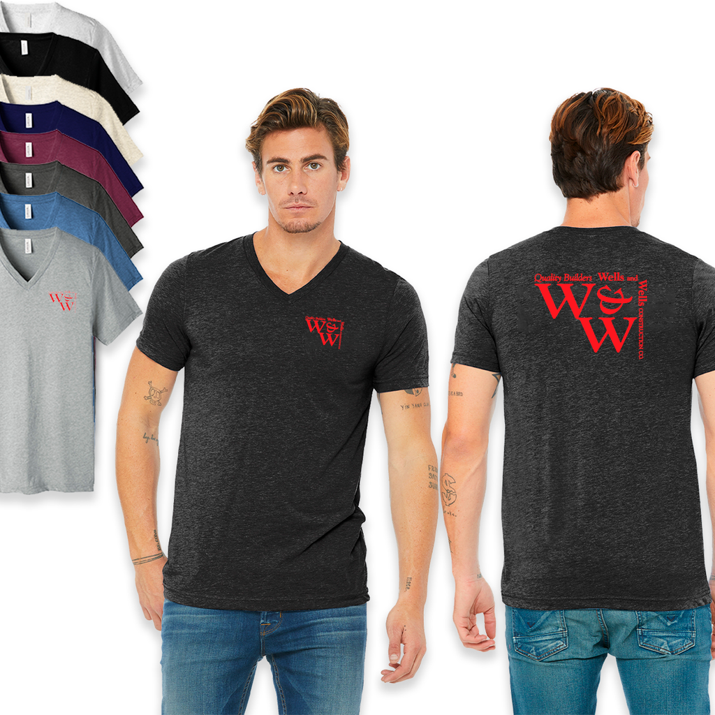 WWC24 - Wells and Wells Construction - Bella+Canvas Triblend V-Neck Tee