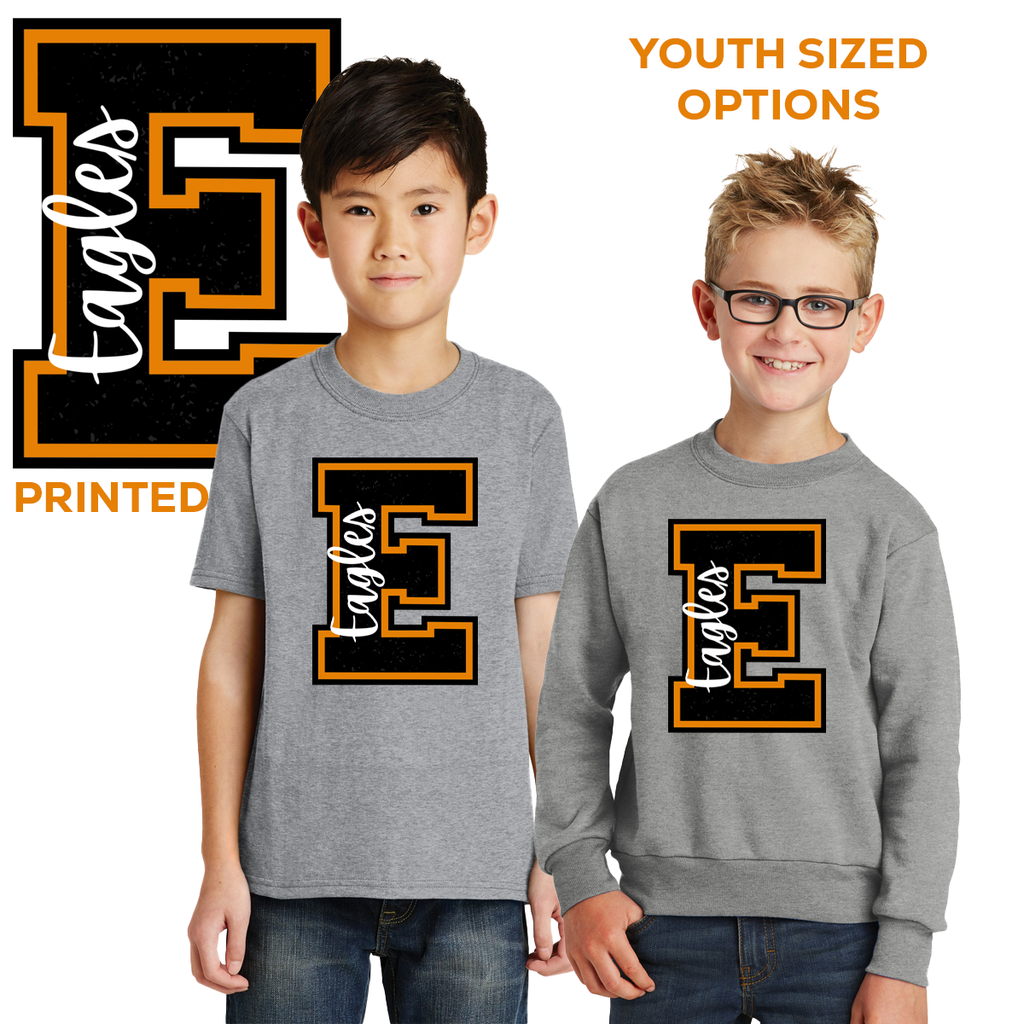 EJH25 - Evans Jr. High Spring 2025 - Youth Tee and Crewnecks - E Design