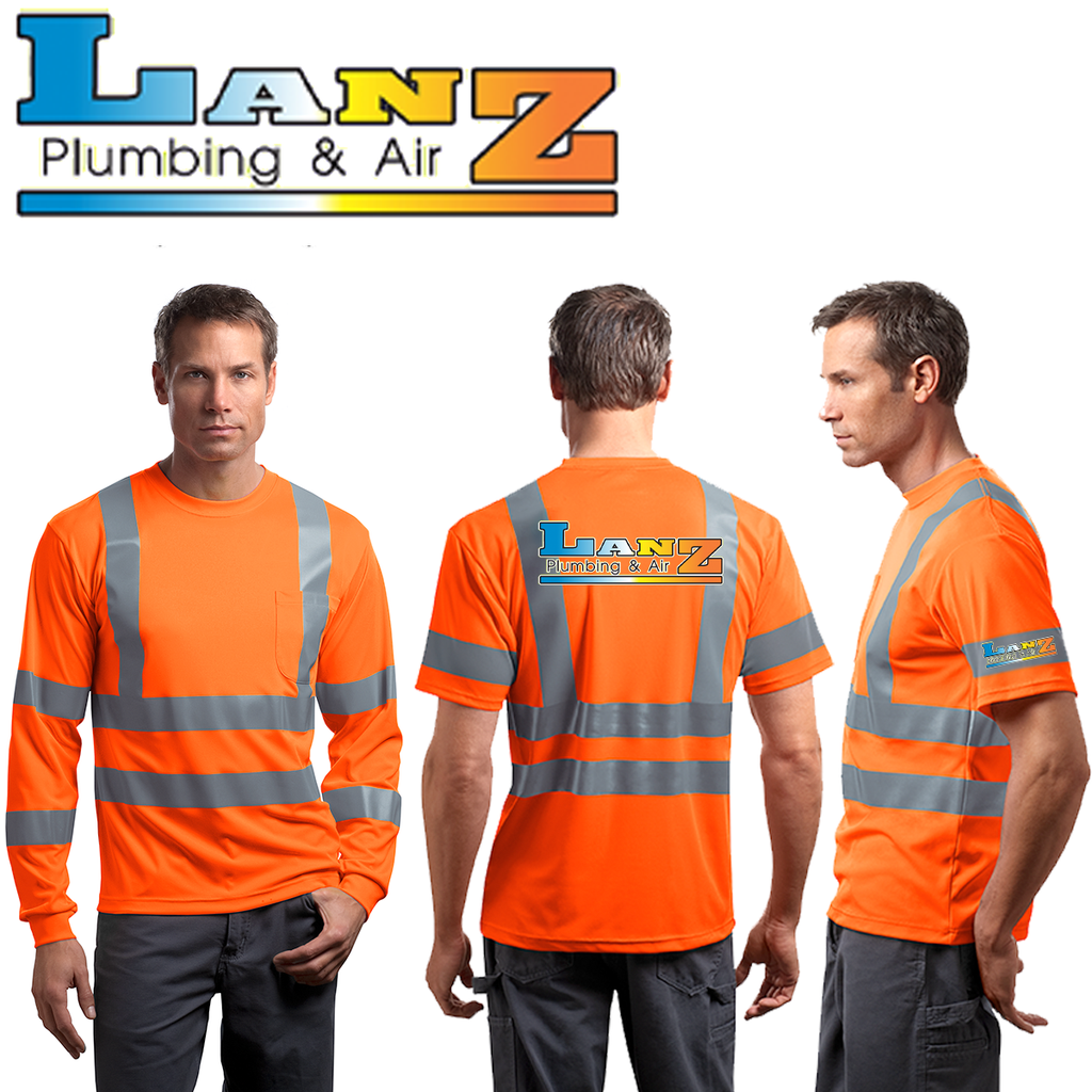 LANZ AZ - Plumbing and Air - ANSI 107 Class 3 Snag-Resistant Reflective Shirts