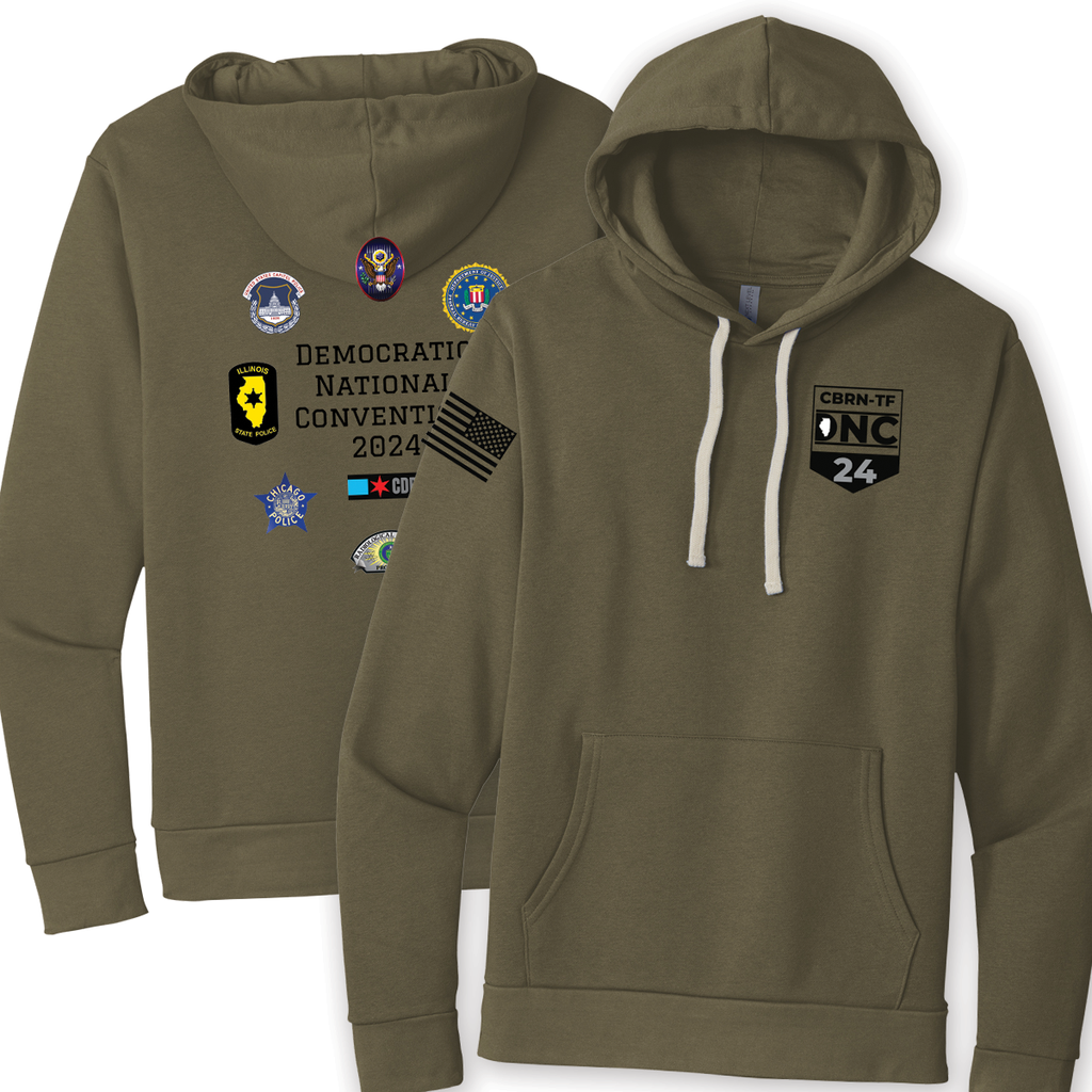 DNC24 - Democratic National Convention - Cotton Poly Blend Pullover Hoodie - Military Green