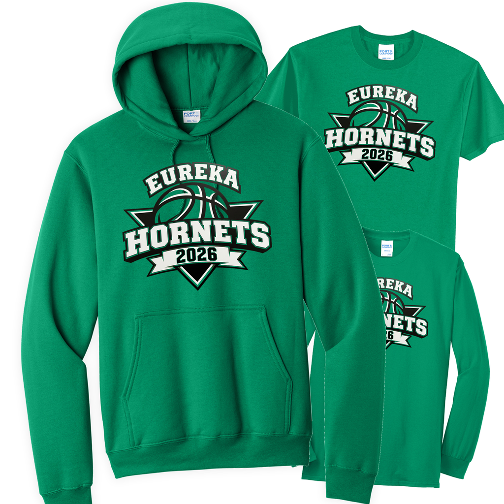 EGBB26 - EHS Girls Basketball - Eureka Triangle Print Kelly Apparel
