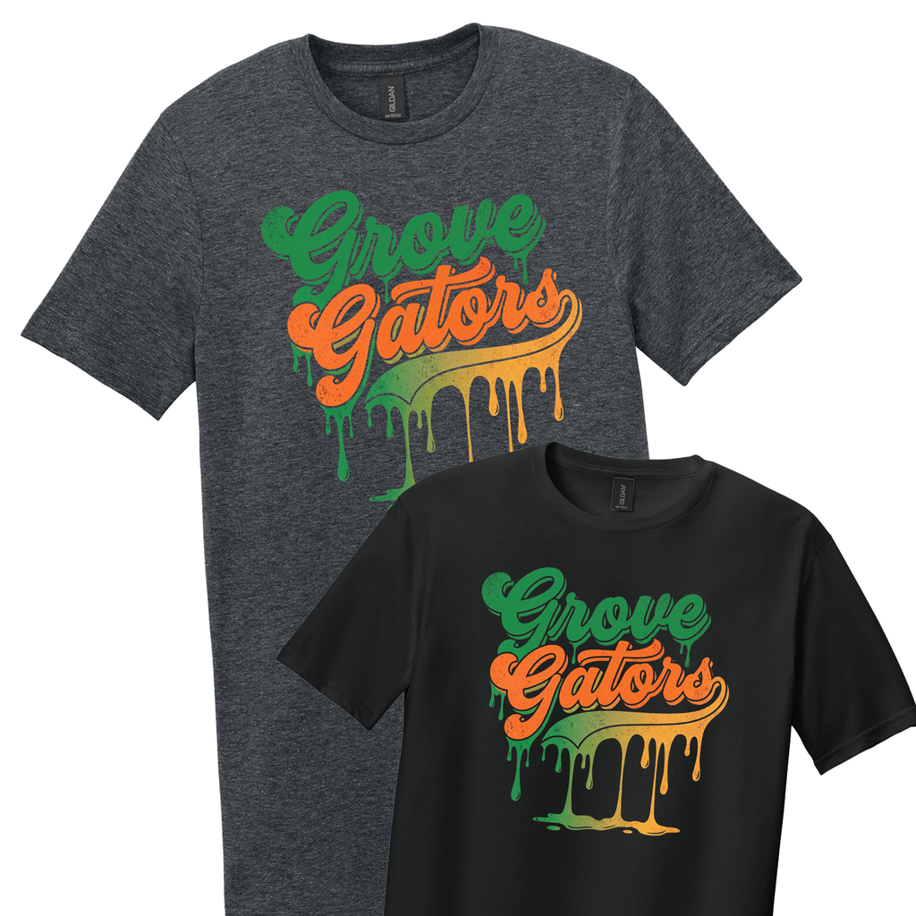 GGS26F - Grove Elementary - Adult T-Shirt - Grove Gators Drip