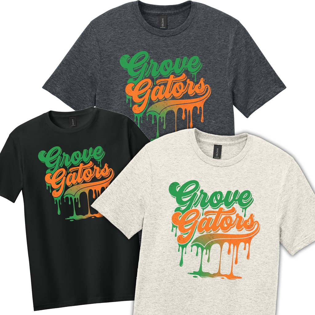 GGS26F - Grove Elementary - Adult T-Shirt - Grove Gators Drip