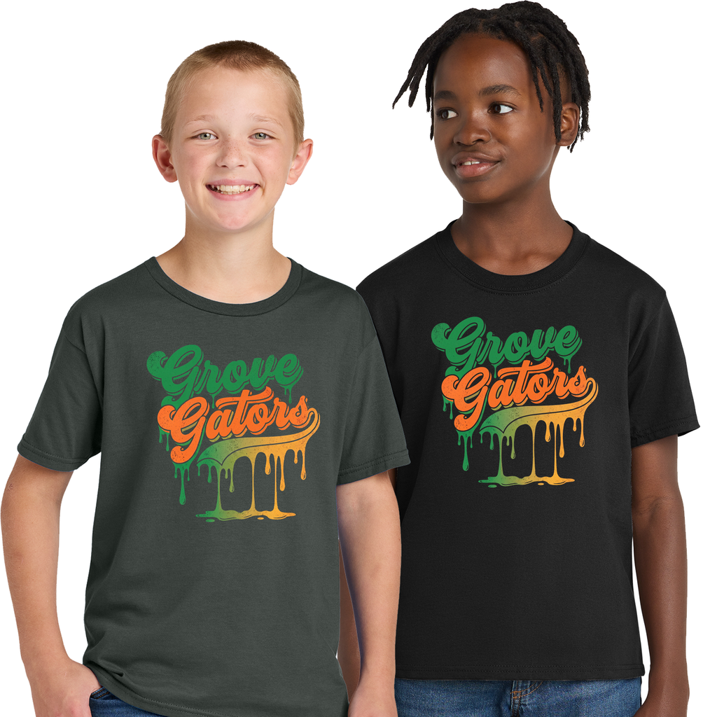GGS26F - Grove Elementary - Youth T-Shirt - Grove Gators Drip