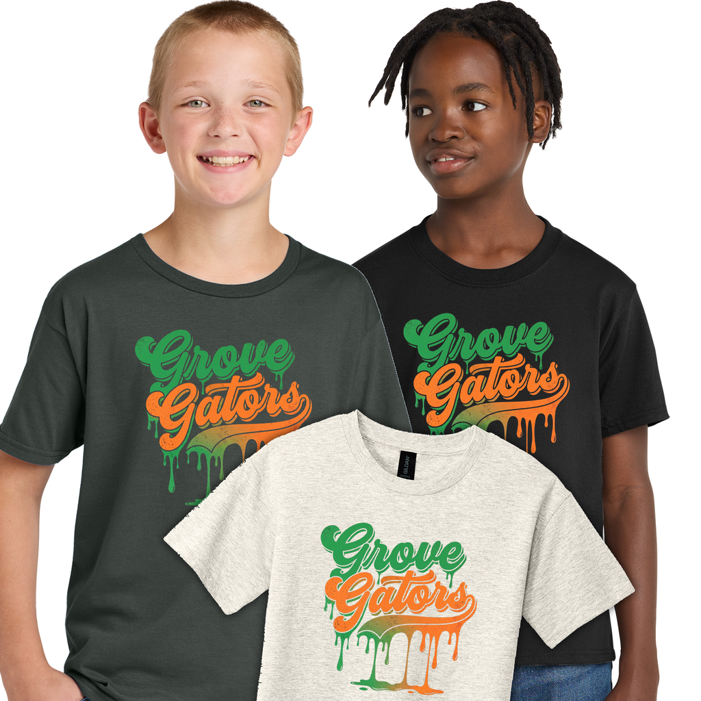 GGS26F - Grove Elementary - Youth T-Shirt - Grove Gators Drip