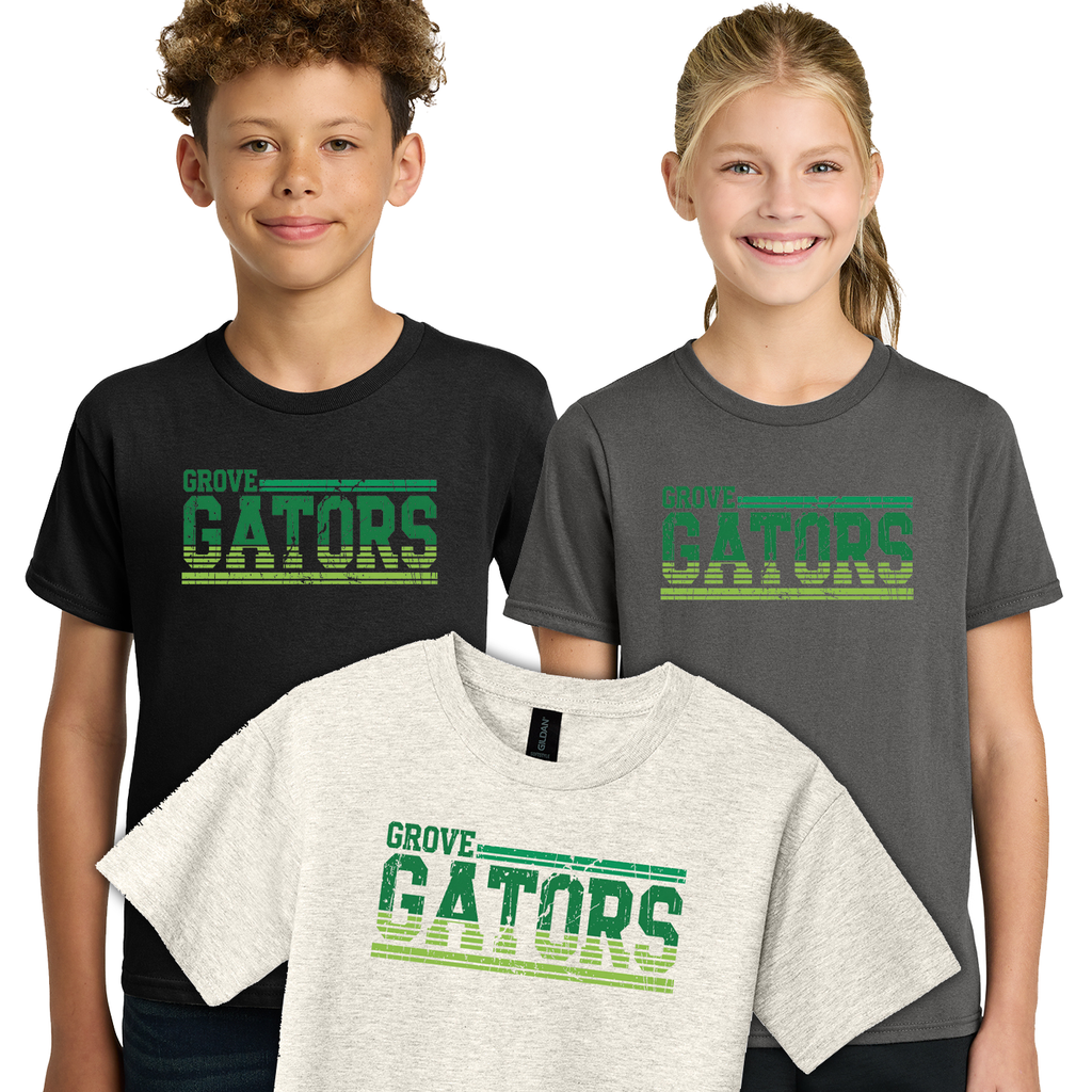 GGS26F - Grove Elementary - Youth T-Shirt - Grove Gators Line Print