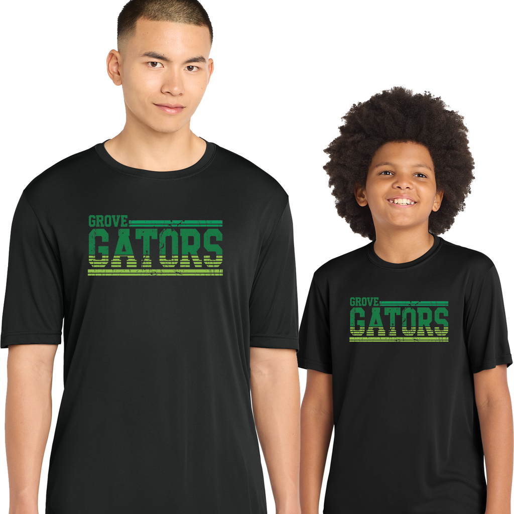 GGS26F - Grove Elementary - WICKING Shirt Grove Gators Line Print