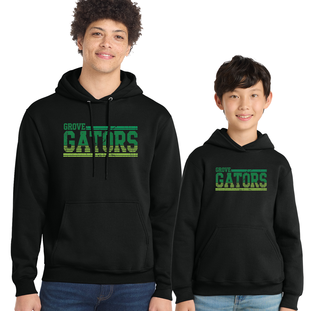 GGS26F - Grove Elementary - HOODIE Grove Gators Line Print