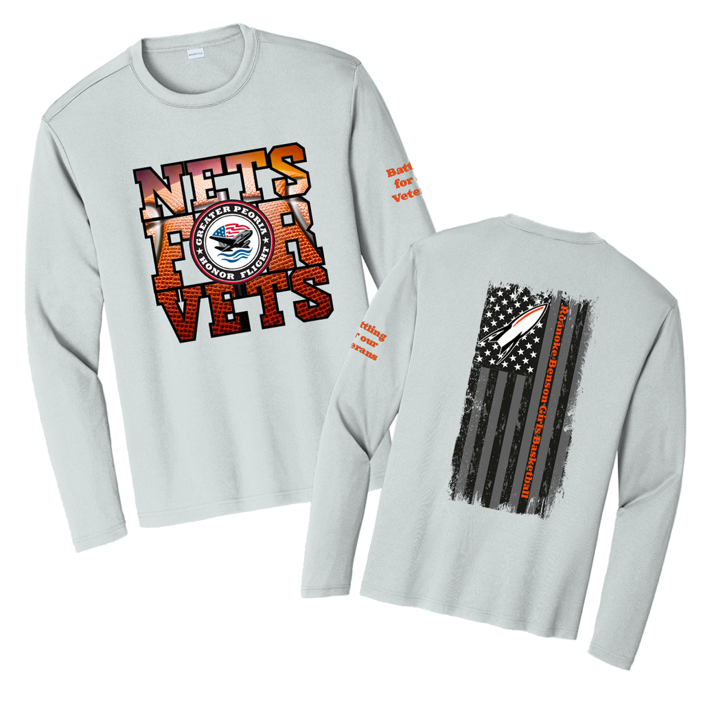 NFV24 - Peoria Honor Flight Game - Nets for Vets - Long Sleeve Wicking Tee