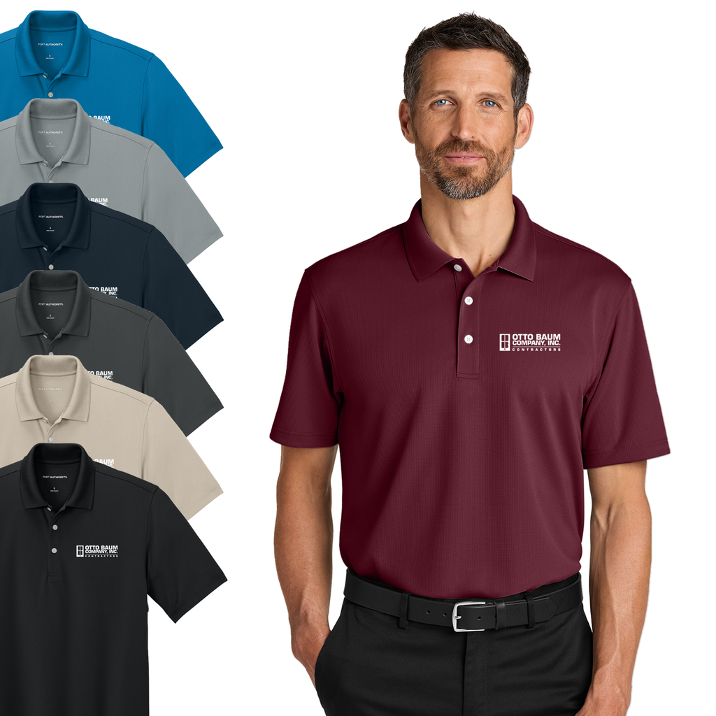 Otto Baum - PA Dry Zone Stain Release Grid Polo - EMB