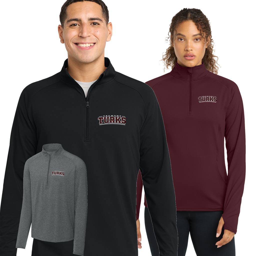 TMSS26 - Tremont Staff - Sport-Wick® Stretch 1/4-Zip Pullover (Text Logo)