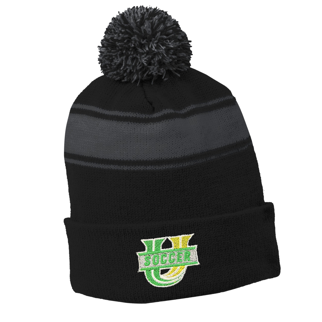 UHSC26 - Sport-Tek® Stripe Pom Pom Beanie - EMB