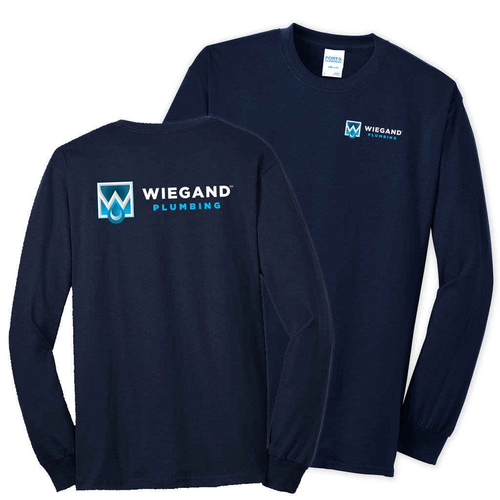 WGPBNG - Wiegand Plumbing - Navy Long Sleeve Tee
