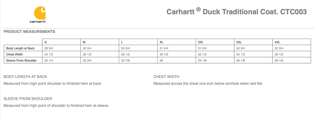 Carhartt scrubs outlet size chart