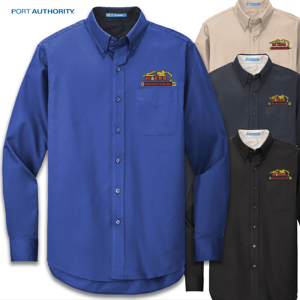HC22 - EMB - Hoerr Construction - Men's Long Sleeve Easy Care Shirt