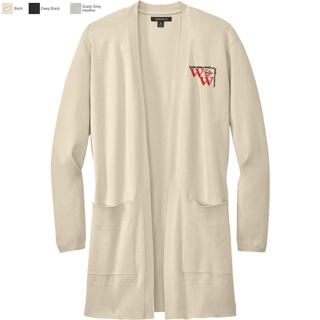 WWC22 - Wells & Wells Ladies - EMB - Women's Open Cardigan Sweater